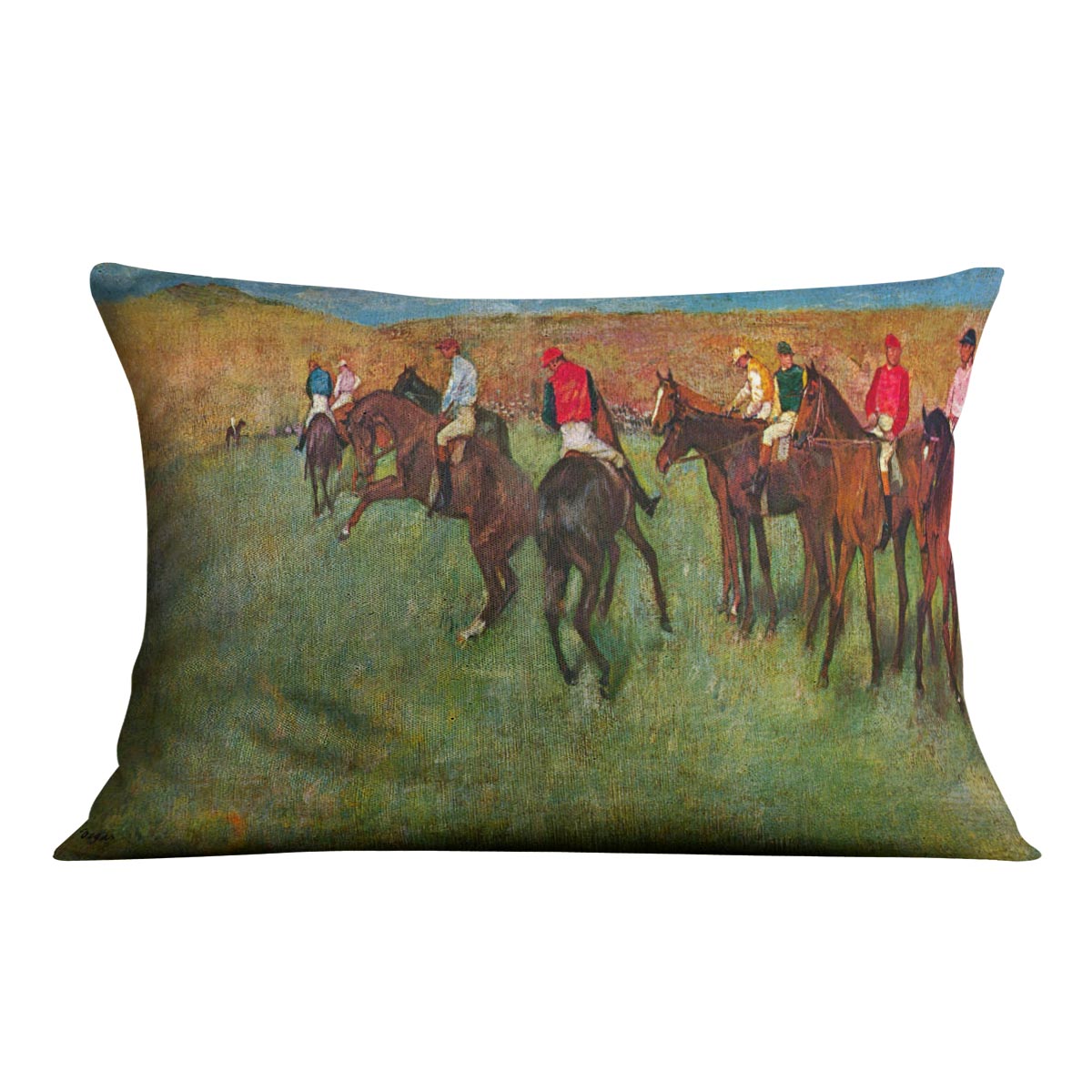 Horse race before the start by Degas Cushion