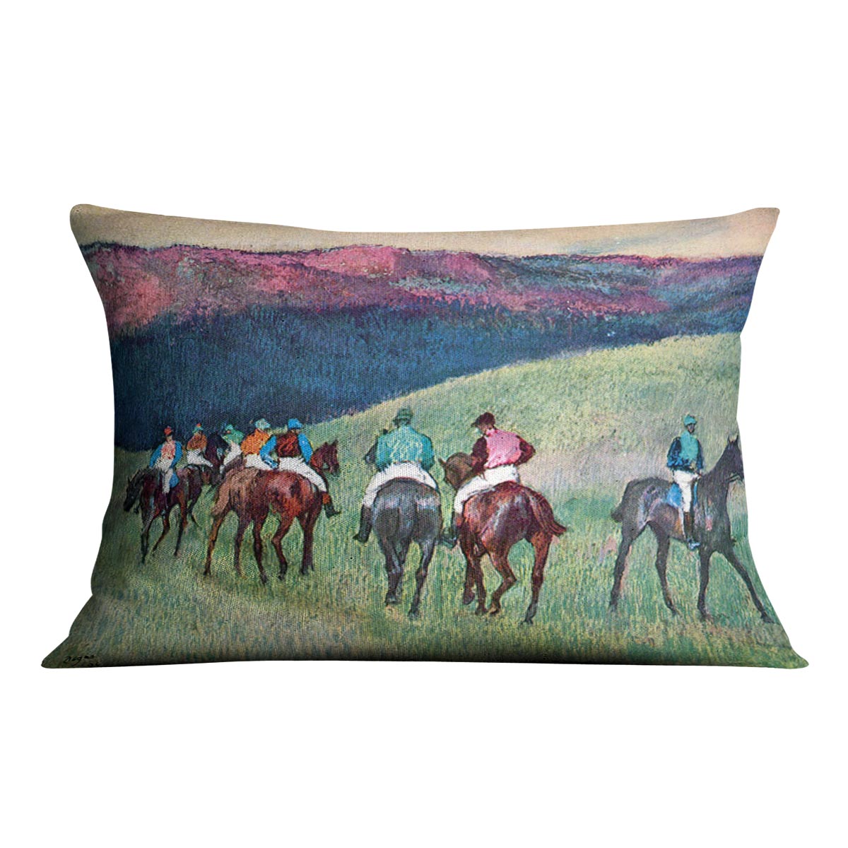 Horse racing The training by Degas Cushion