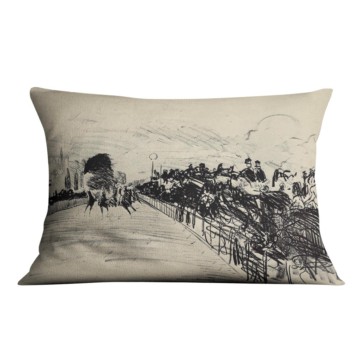 Horse racing by Manet Cushion