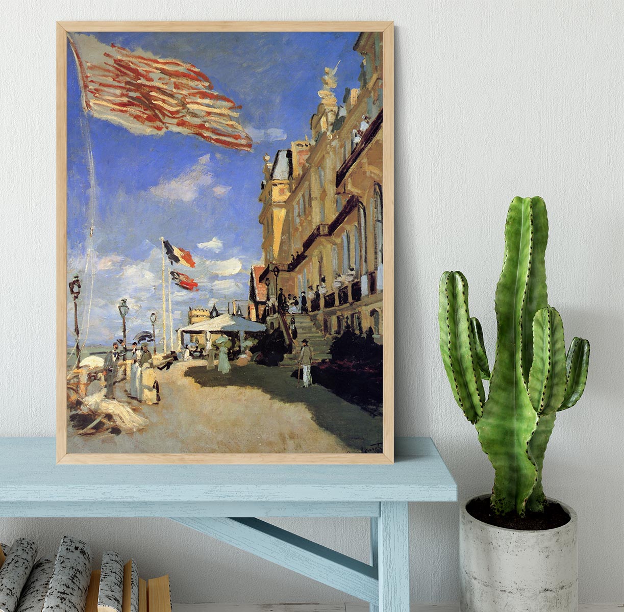 Hotel de Roches Noires a Trouville by Monet Framed Print - Canvas Art Rocks - 4