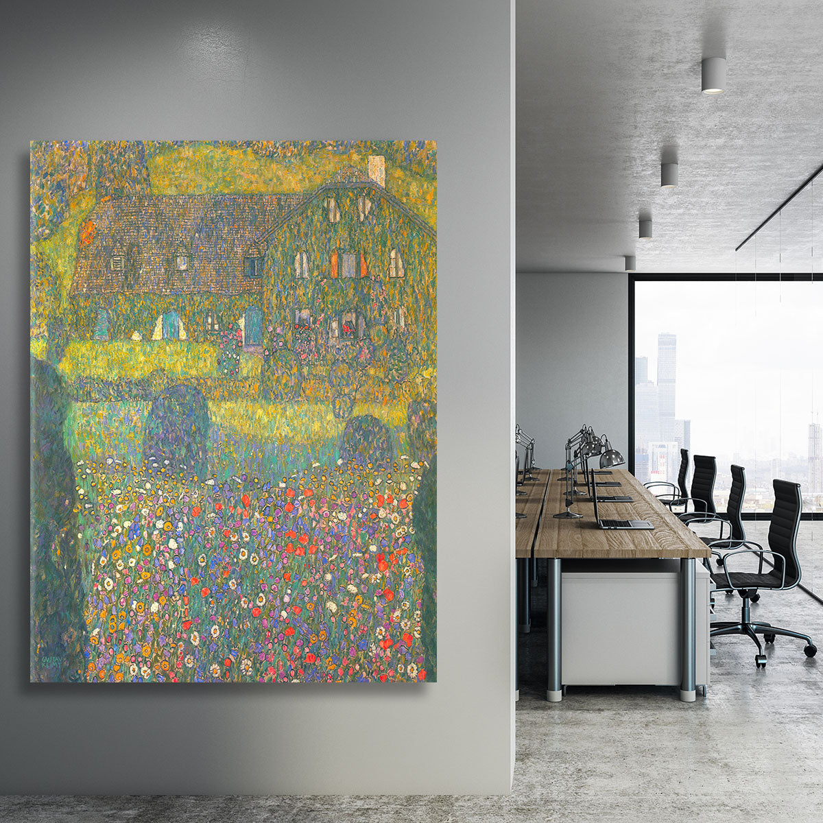 House in Attersee by Klimt Canvas Print or Poster - Canvas Art Rocks - 3