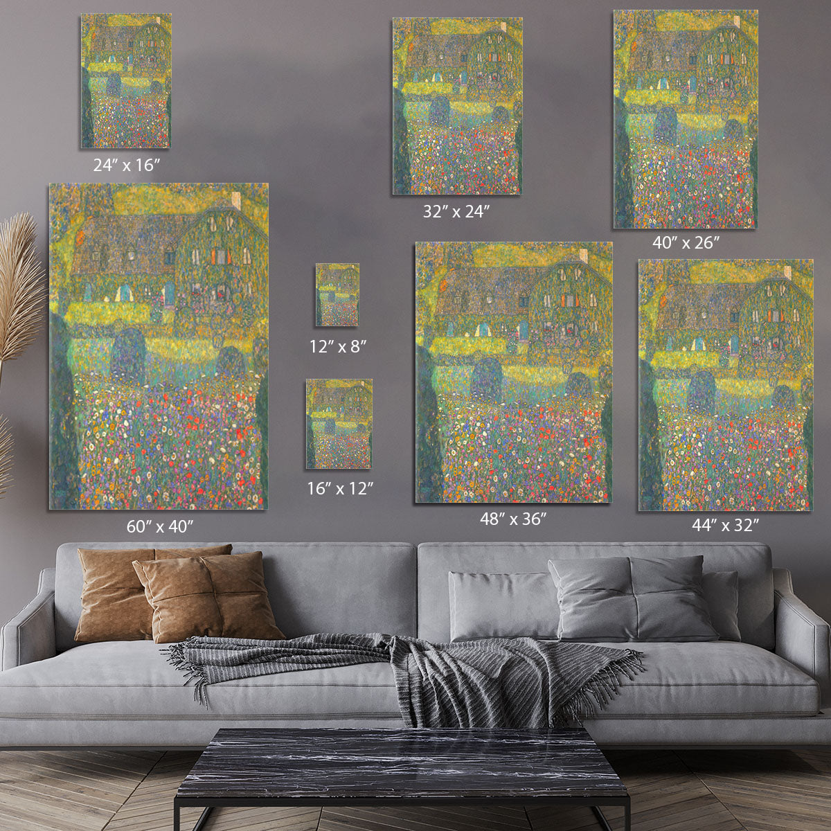 House in Attersee by Klimt Canvas Print or Poster - Canvas Art Rocks - 7