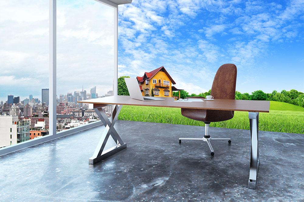 House on green field Wall Mural Wallpaper - Canvas Art Rocks - 3