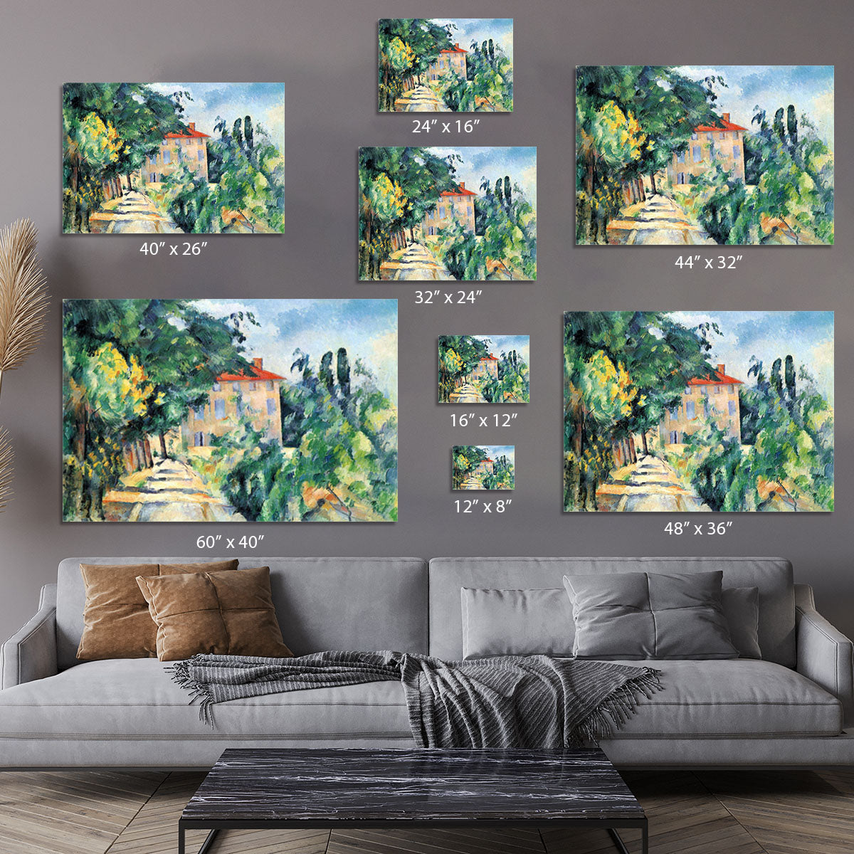 House with Red Roof by Cezanne Canvas Print or Poster - Canvas Art Rocks - 7