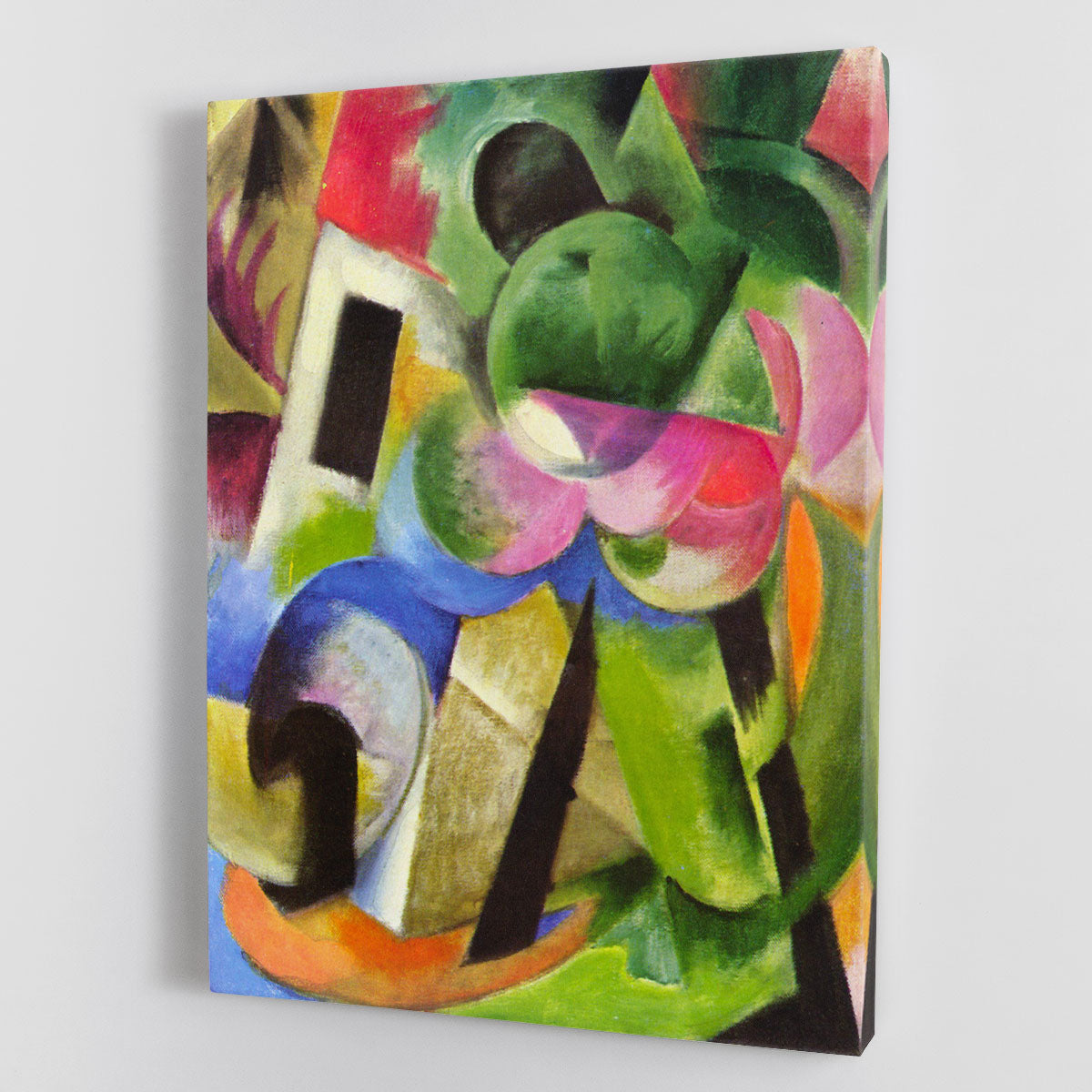 House with trees by Franz Marc Canvas Print or Poster - Canvas Art Rocks - 1