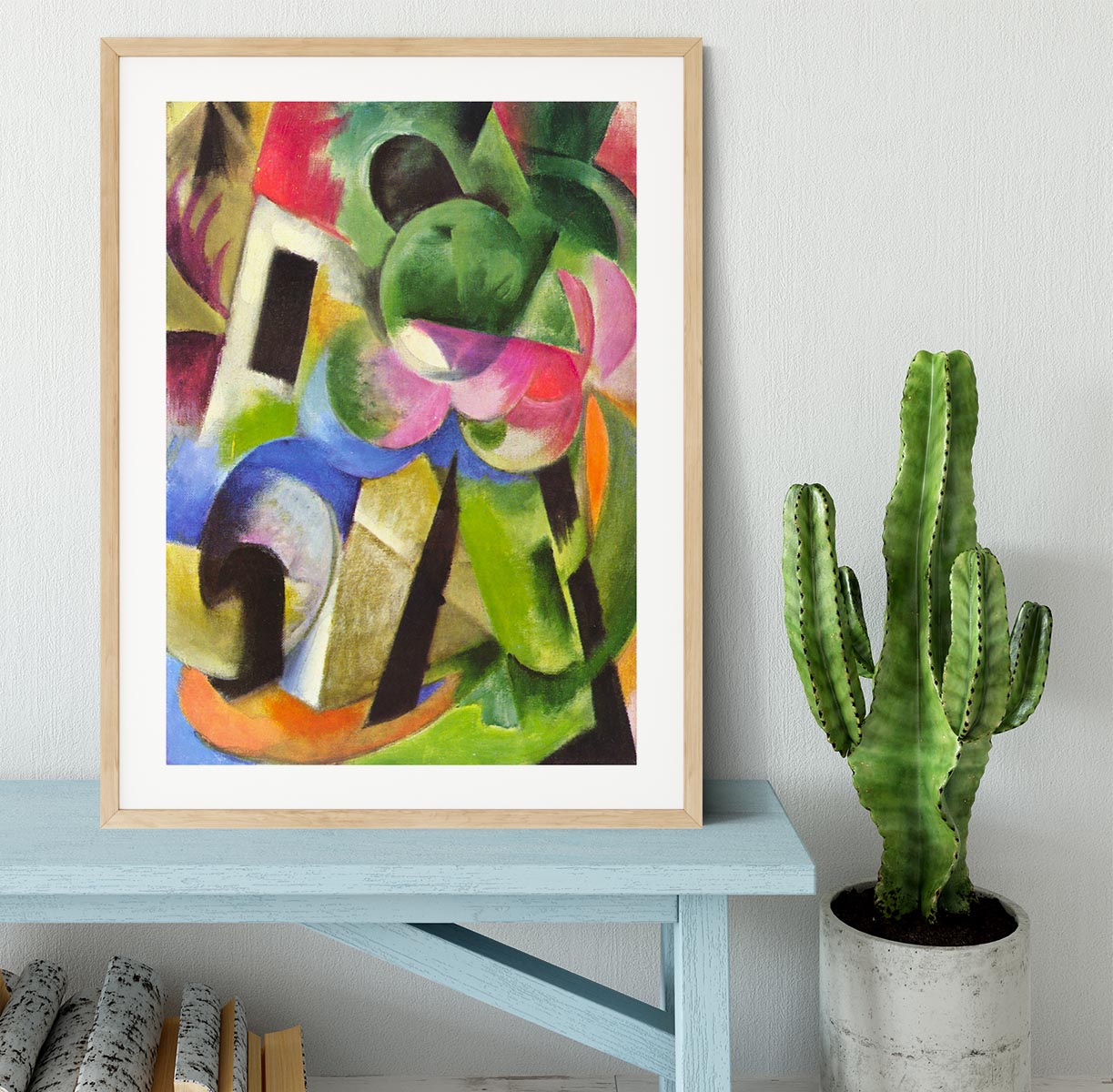 House with trees by Franz Marc Framed Print - Canvas Art Rocks - 3