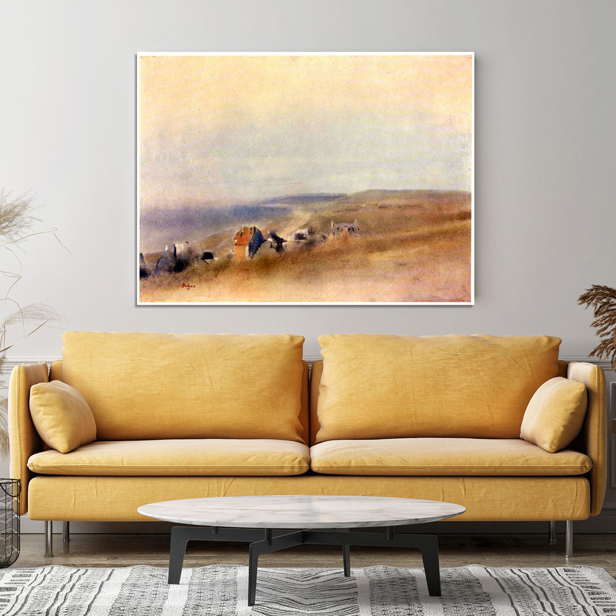 Houses on cliffs above a bay by Degas Canvas Print or Poster - Canvas Art Rocks - 4