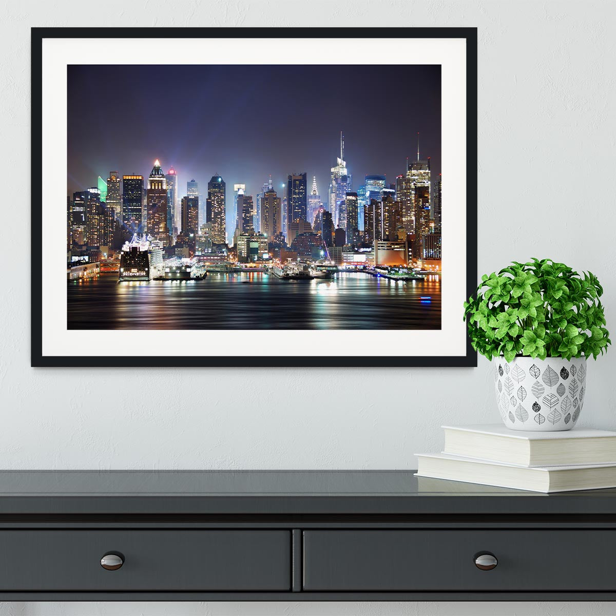 Hudson River with refelctions Framed Print - Canvas Art Rocks - 1