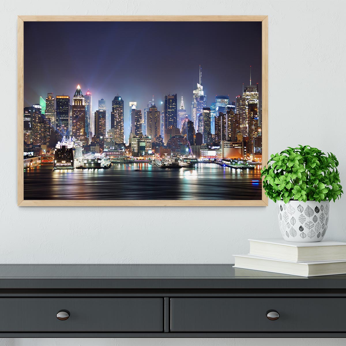 Hudson River with refelctions Framed Print - Canvas Art Rocks - 4