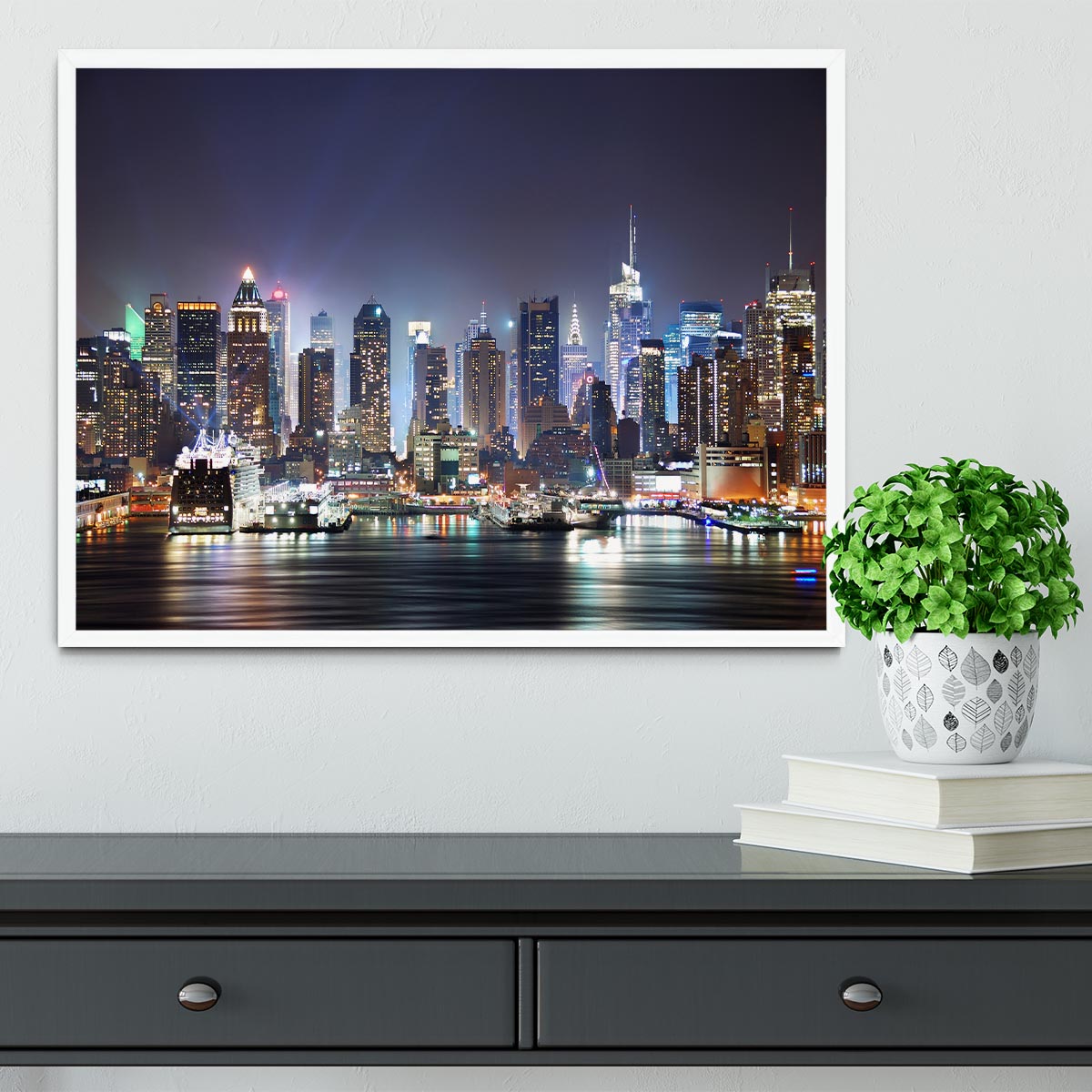 Hudson River with refelctions Framed Print - Canvas Art Rocks -6