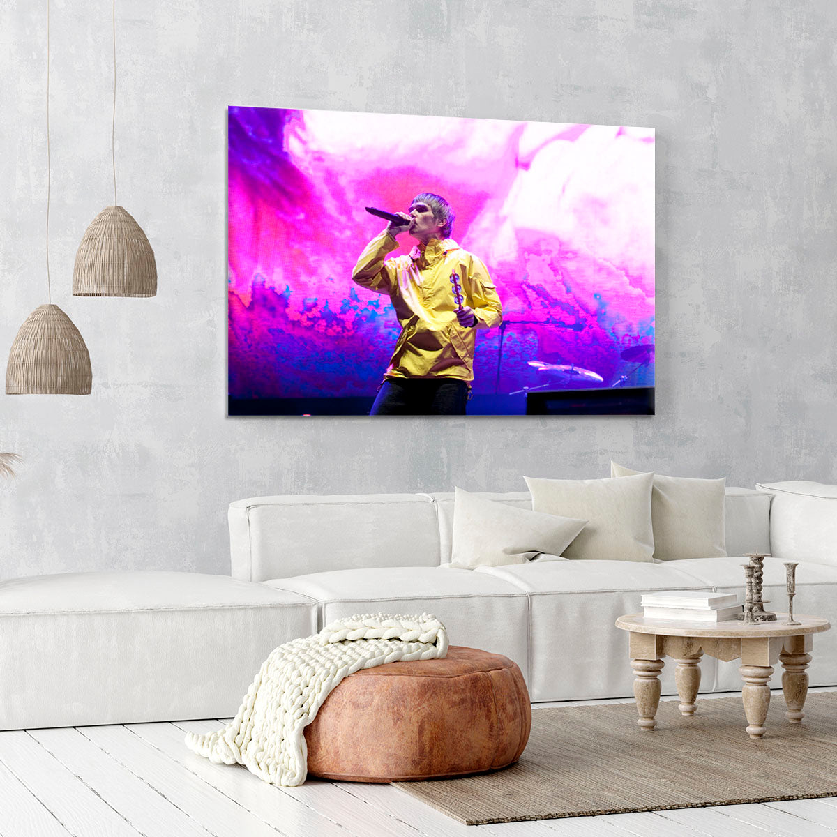 Ian Brown of the Stone Roses on stage Canvas Print or Poster