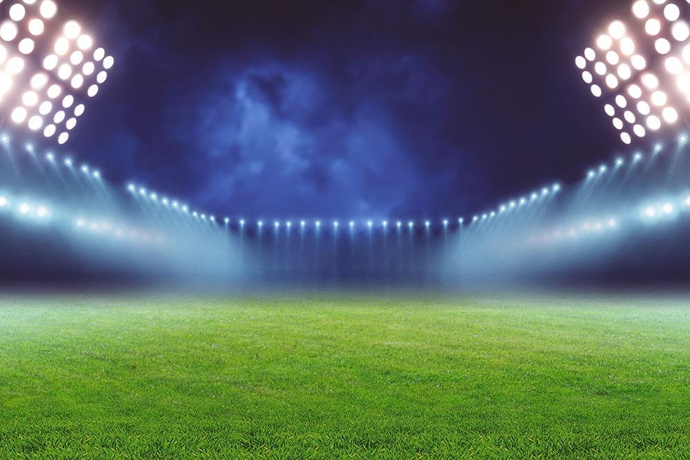 Illuminated football ground Wall Mural Wallpaper - Canvas Art Rocks - 1