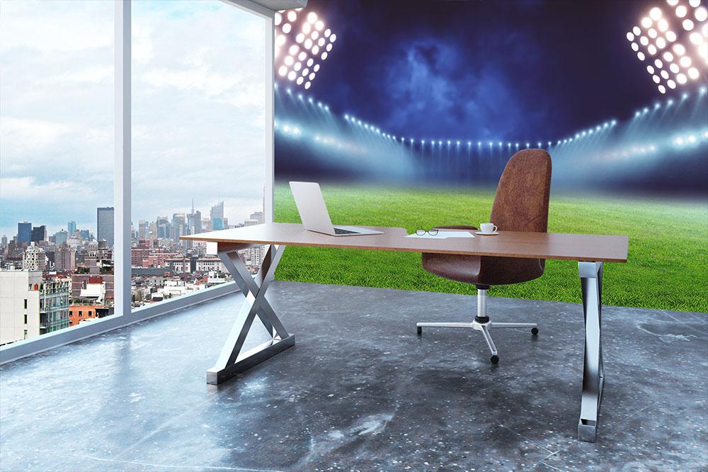 Illuminated football ground Wall Mural Wallpaper - Canvas Art Rocks - 3