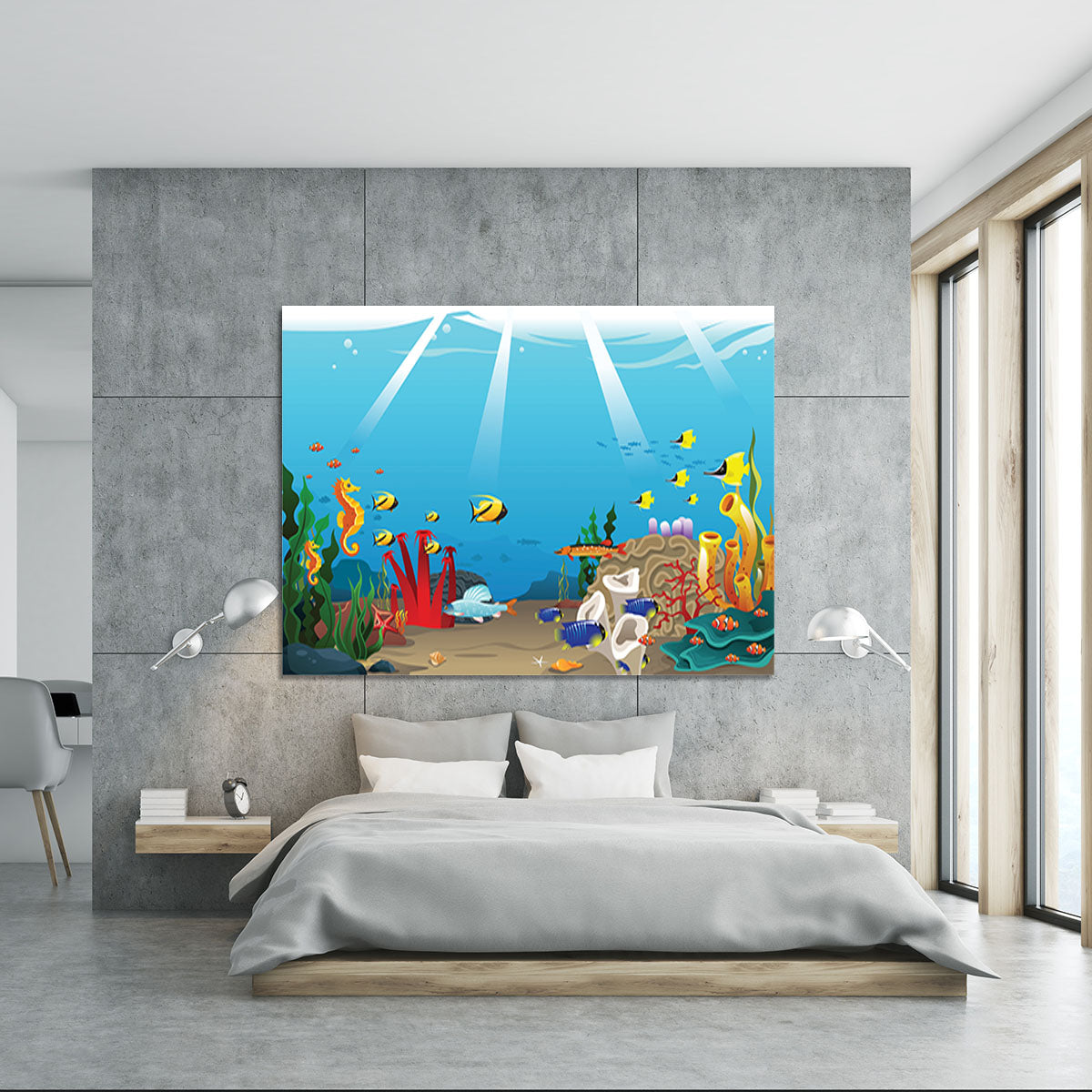 Illustration of marine life design Canvas Print or Poster - Canvas Art Rocks - 5