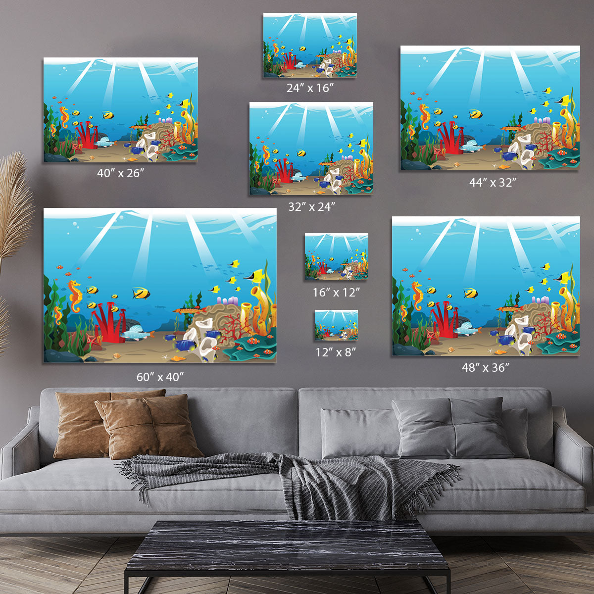 Illustration of marine life design Canvas Print or Poster - Canvas Art Rocks - 7