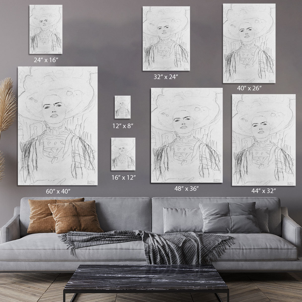 Image of a girl with a big hat by Klimt Canvas Print or Poster - Canvas Art Rocks - 7