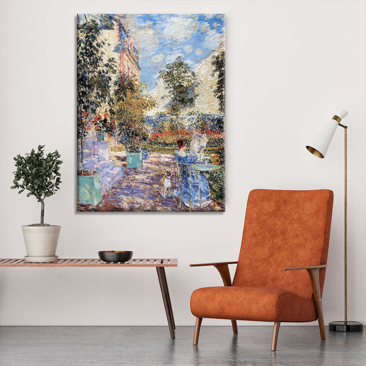 In a French garden by Hassam Canvas Print or Poster - Canvas Art Rocks - 6