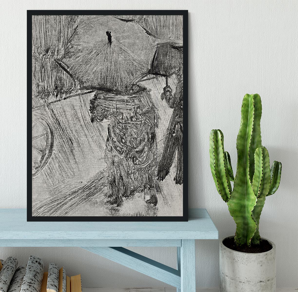 In the Rain by Degas Framed Print - Canvas Art Rocks - 2