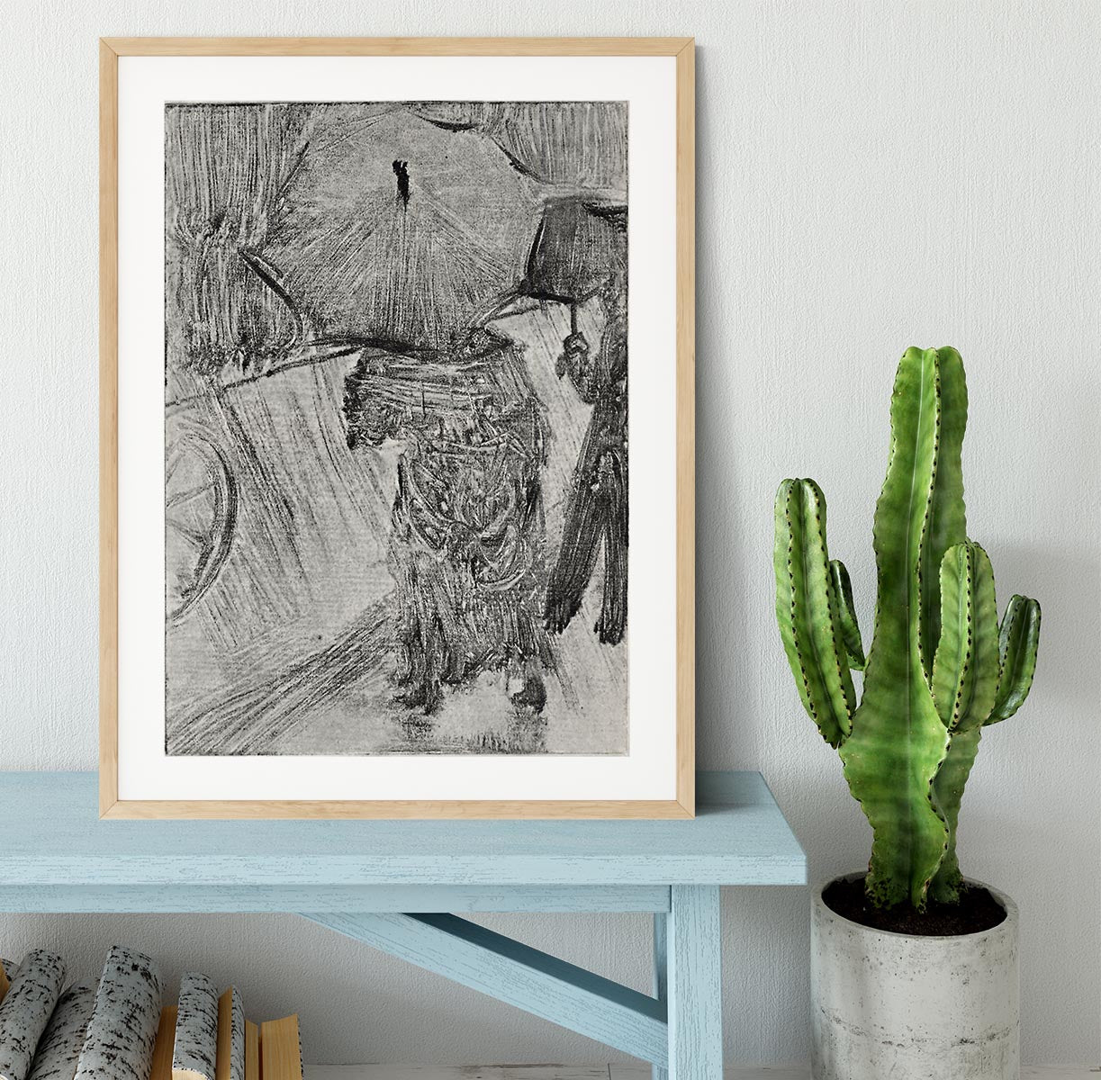 In the Rain by Degas Framed Print - Canvas Art Rocks - 3