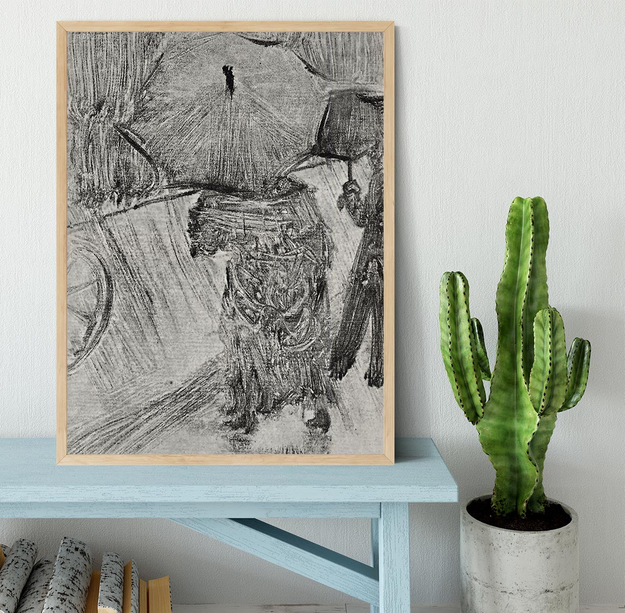 In the Rain by Degas Framed Print - Canvas Art Rocks - 4