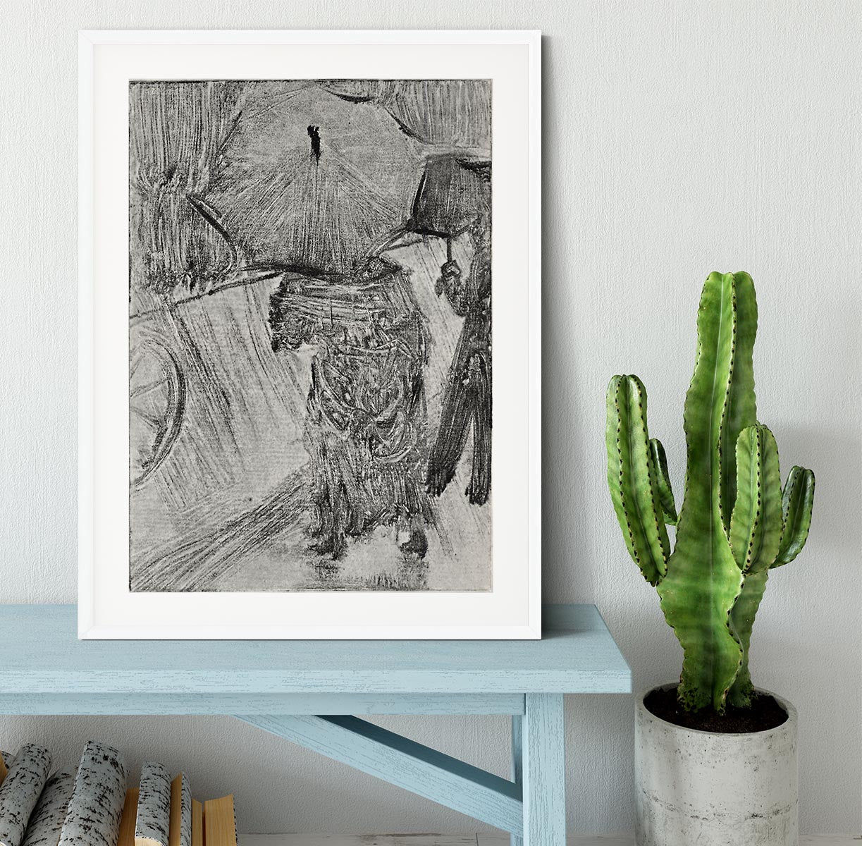 In the Rain by Degas Framed Print - Canvas Art Rocks - 5