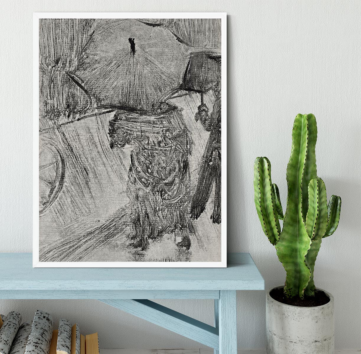 In the Rain by Degas Framed Print - Canvas Art Rocks -6