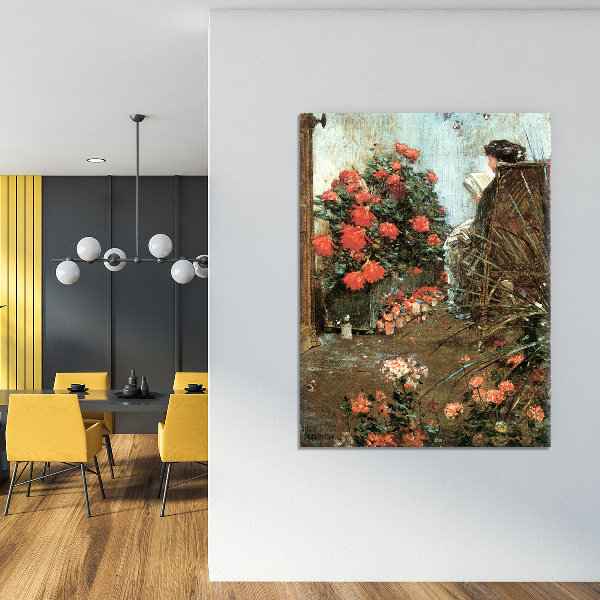 In the garden in Villiers-le-Bel by Hassam Canvas Print or Poster - Canvas Art Rocks - 4