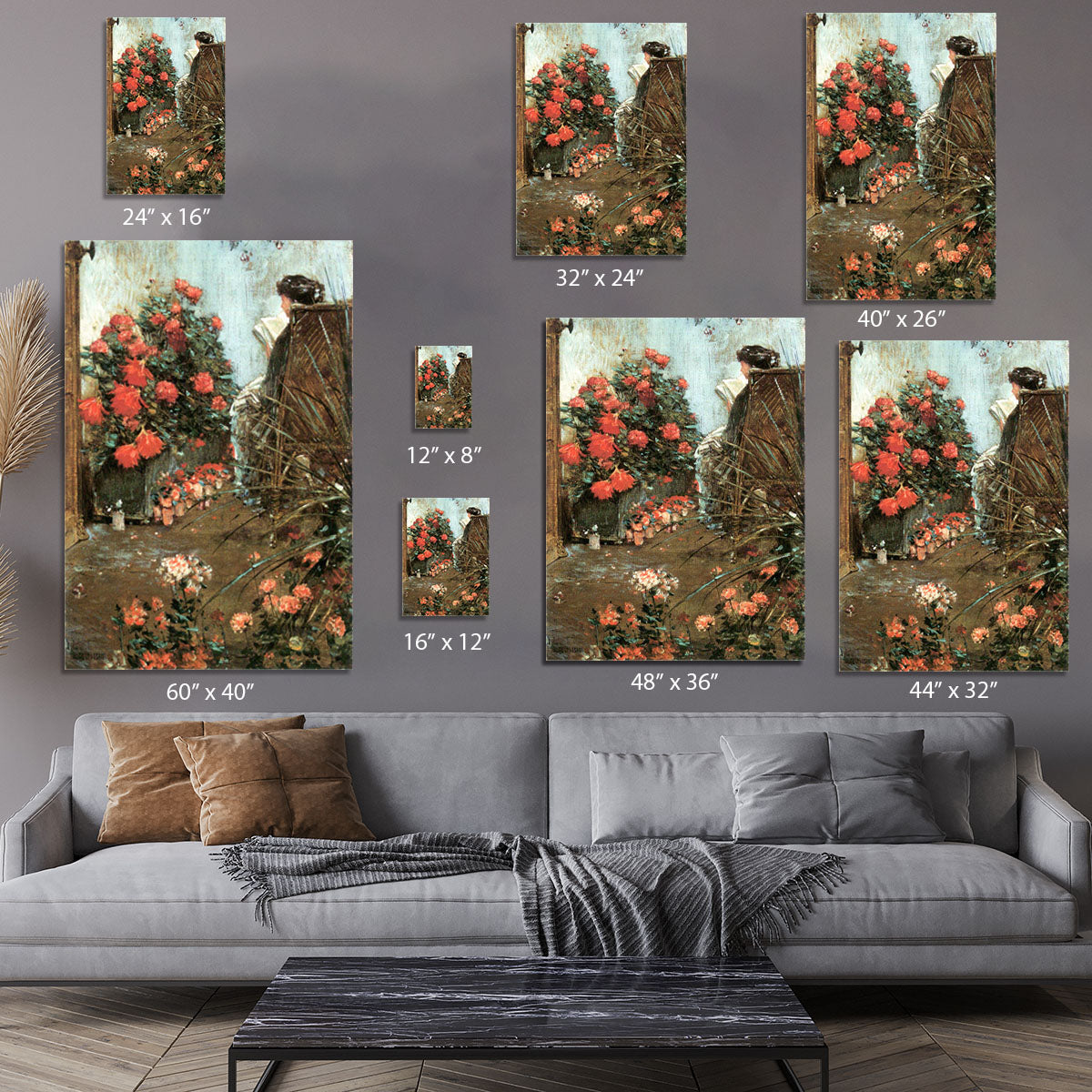 In the garden in Villiers-le-Bel by Hassam Canvas Print or Poster - Canvas Art Rocks - 7