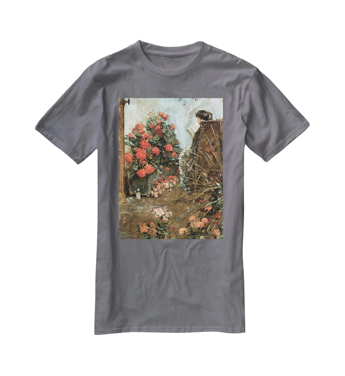 In the garden in Villiers-le-Bel by Hassam T-Shirt - Canvas Art Rocks - 3