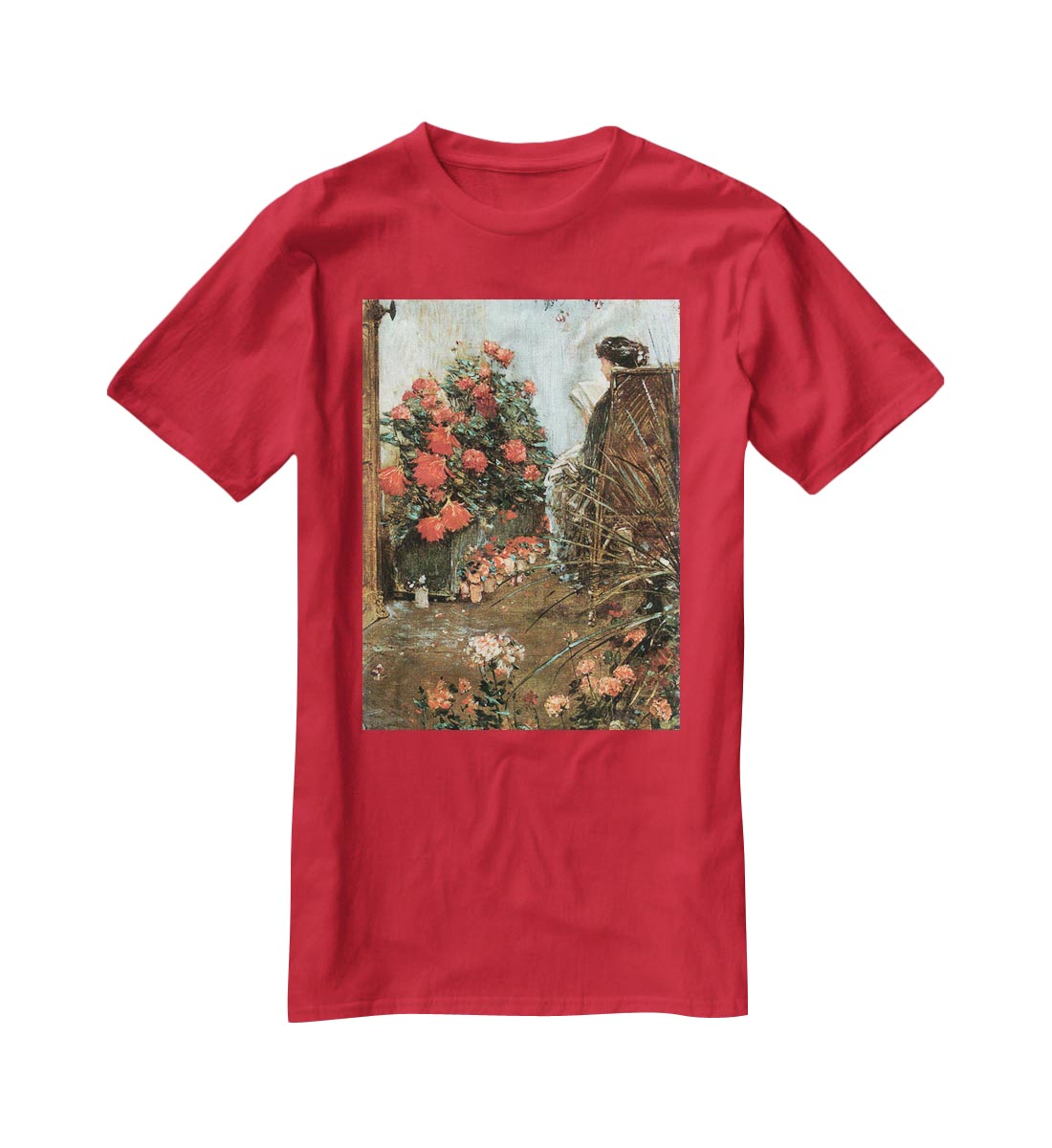 In the garden in Villiers-le-Bel by Hassam T-Shirt - Canvas Art Rocks - 4