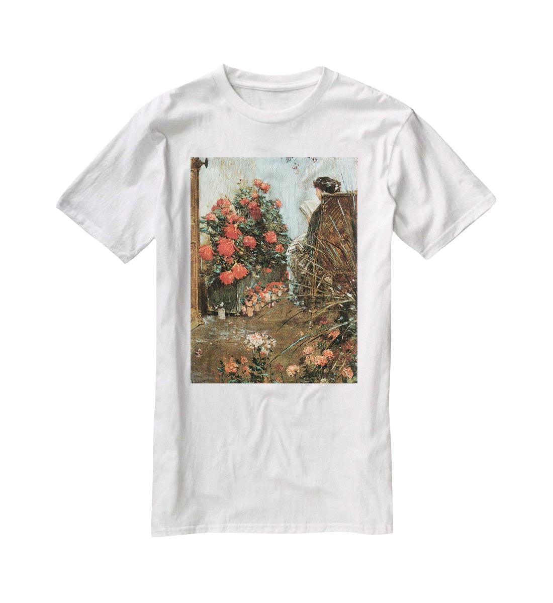 In the garden in Villiers-le-Bel by Hassam T-Shirt - Canvas Art Rocks - 5