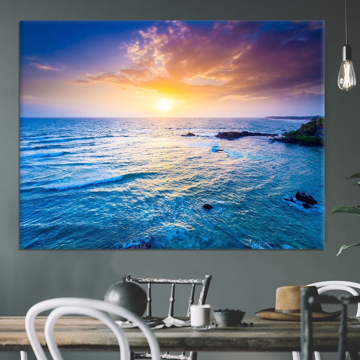 Indian ocean on sunset Canvas Print or Poster - Canvas Art Rocks - 3
