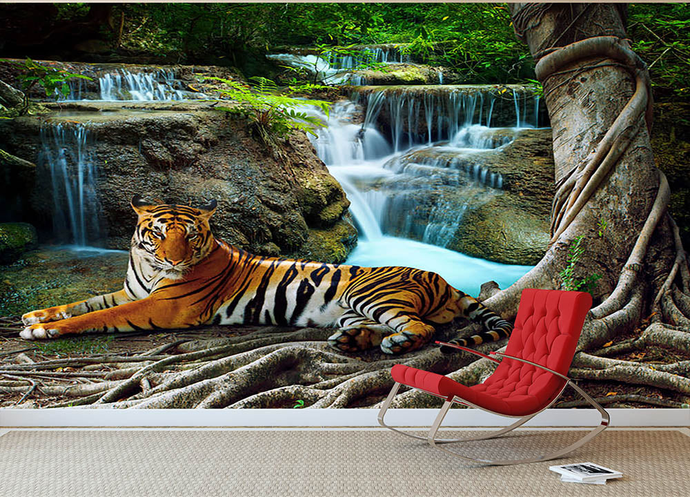 Indochina tiger Wall Mural Wallpaper - Canvas Art Rocks - 2