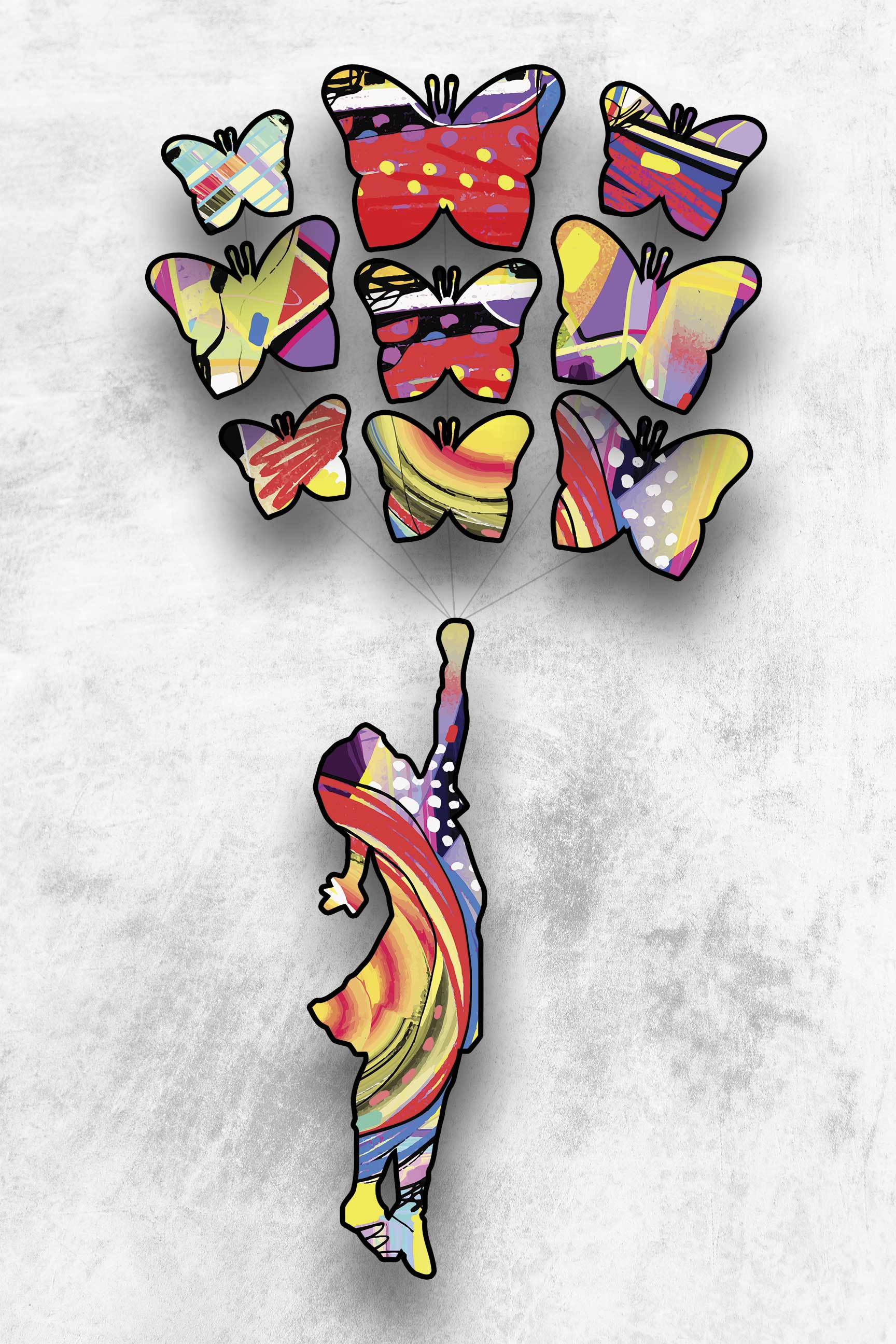 Inspired By Flying Butterflies Framed Print or Poster