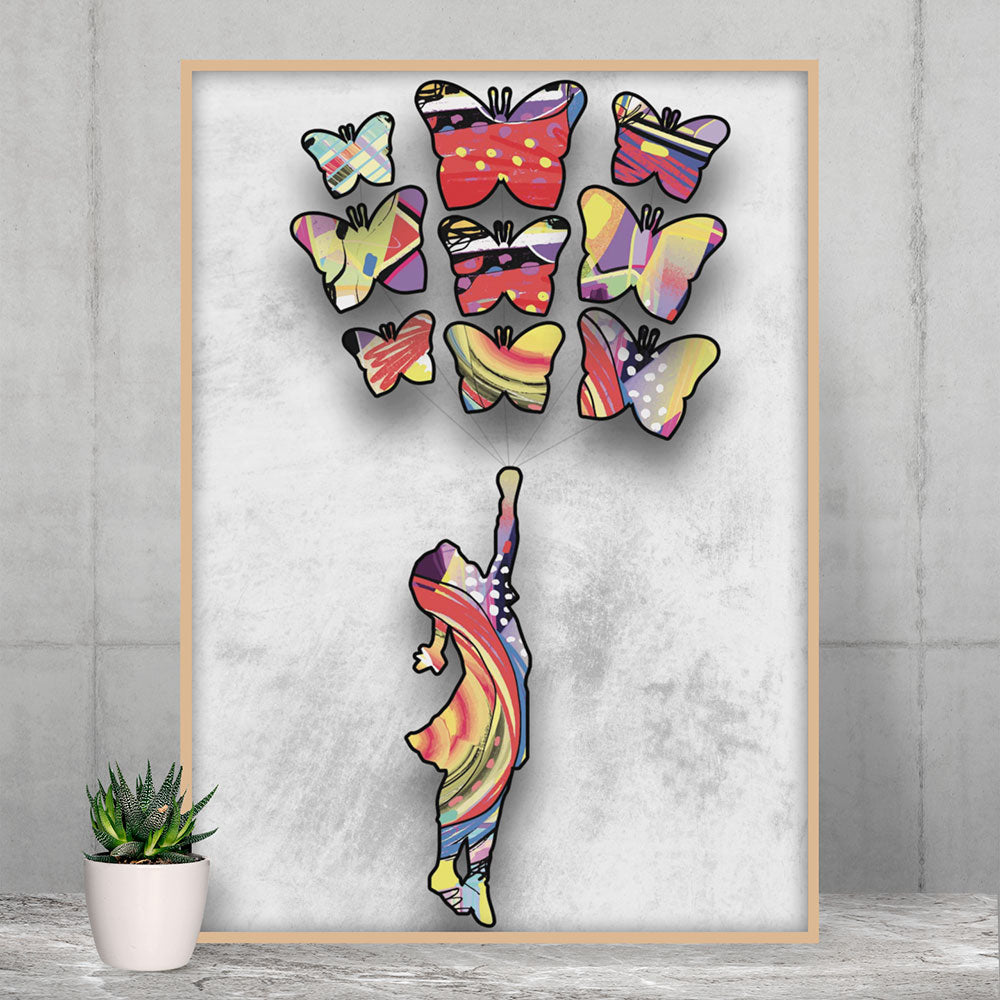 Inspired By Flying Butterflies Framed Print or Poster
