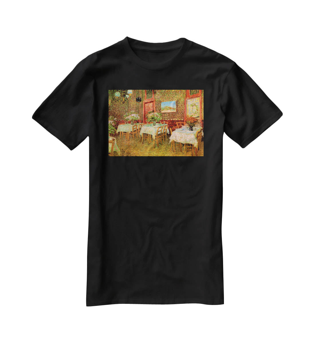 Interior of a restaurant by Van Gogh T-Shirt - Canvas Art Rocks - 1