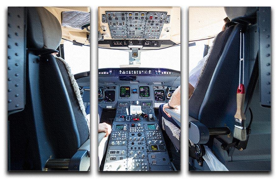 Interior of airplane cockpit 3 Split Panel Canvas Print - Canvas Art Rocks - 1