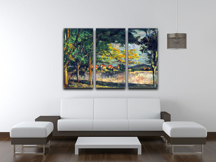 Into Street by Cezanne 3 Split Panel Canvas Print - Canvas Art Rocks - 3