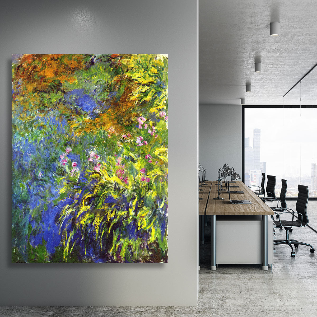 Iris at the sea rose pond 2 by Monet Canvas Print or Poster - Canvas Art Rocks - 3