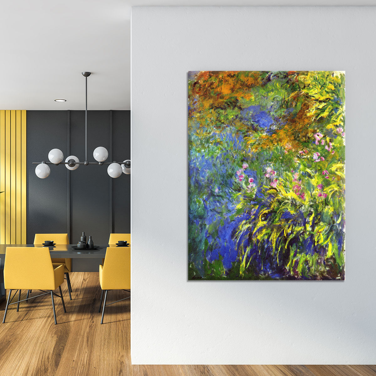 Iris at the sea rose pond 2 by Monet Canvas Print or Poster - Canvas Art Rocks - 4