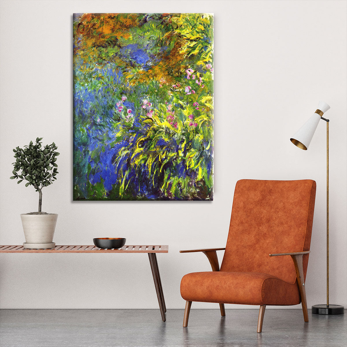 Iris at the sea rose pond 2 by Monet Canvas Print or Poster - Canvas Art Rocks - 6