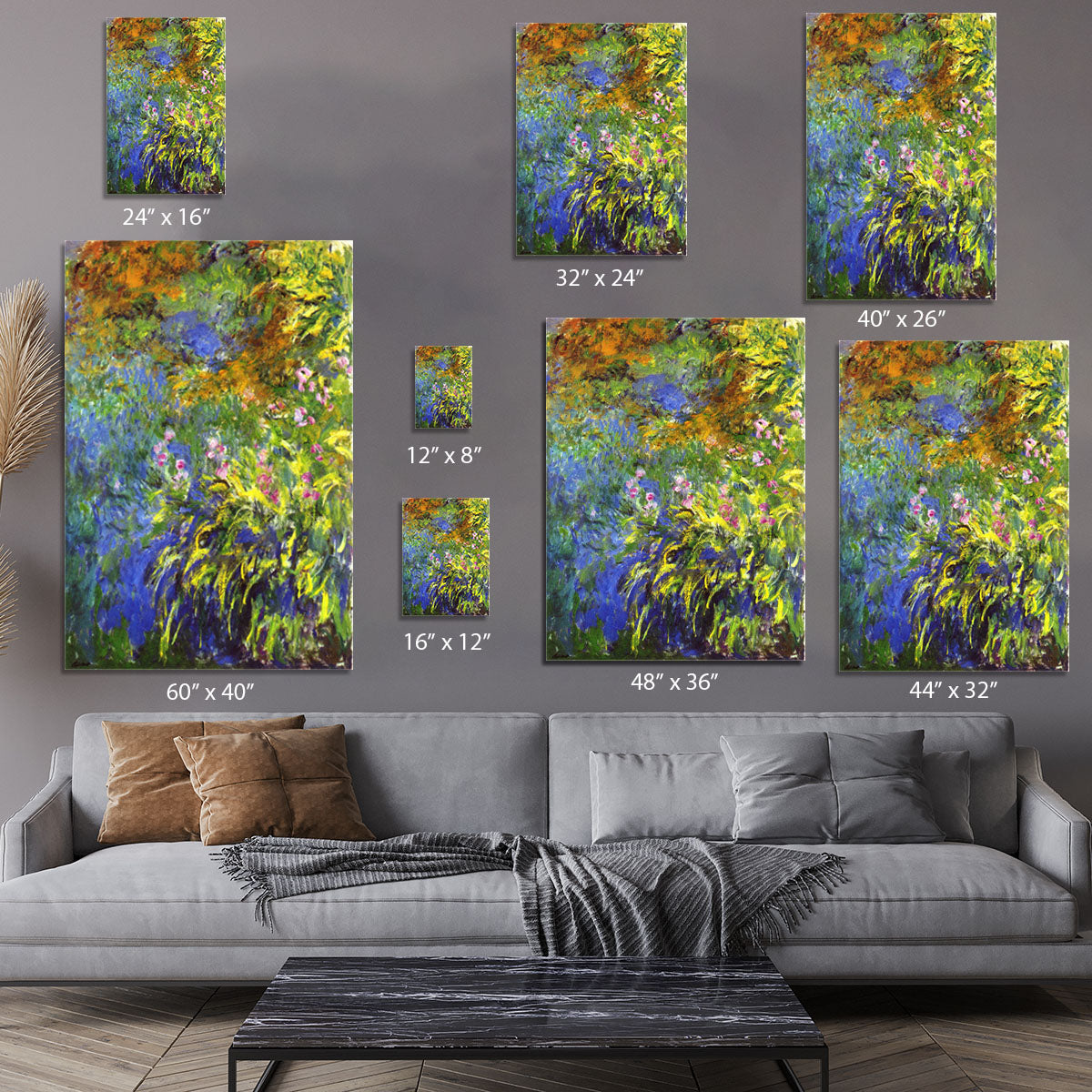 Iris at the sea rose pond 2 by Monet Canvas Print or Poster - Canvas Art Rocks - 7