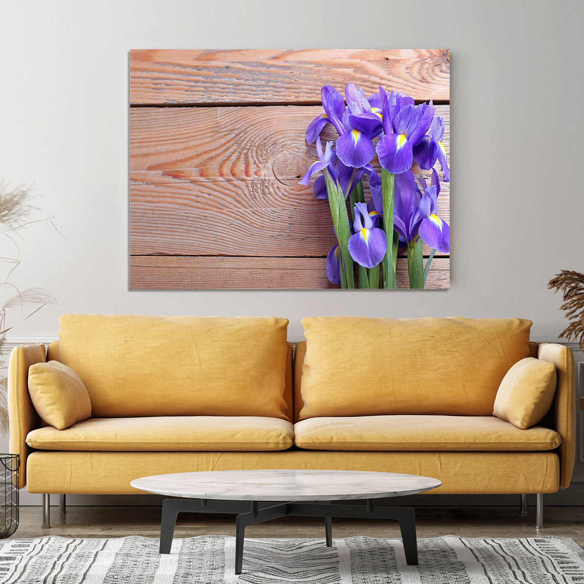 Iris on an old wooden background Canvas Print or Poster - Canvas Art Rocks - 4