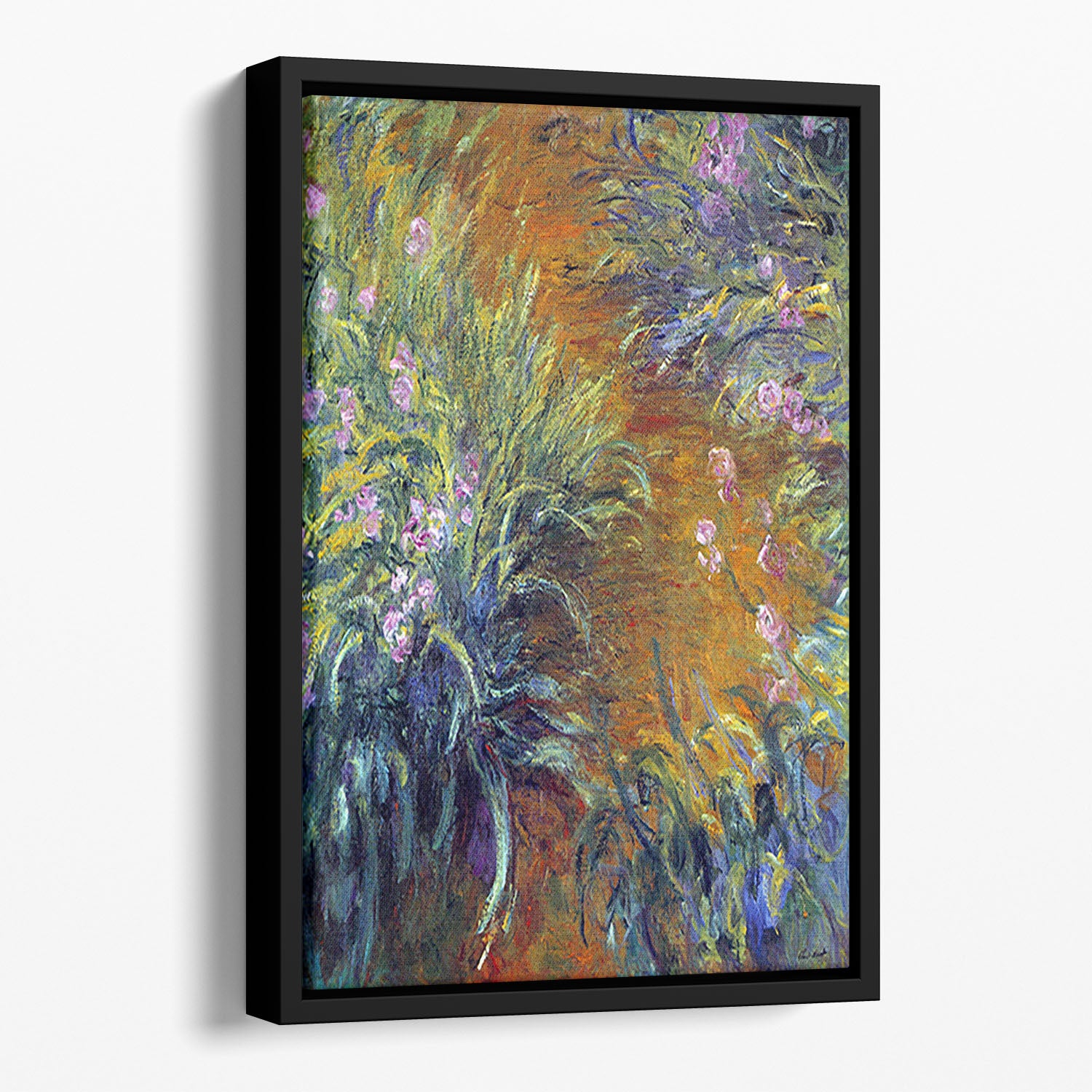 Irises by Monet Floating Framed Canvas