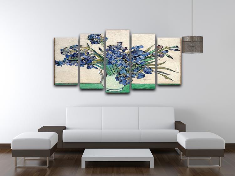 Irises in a vase 5 Split Panel Canvas - Canvas Art Rocks - 3