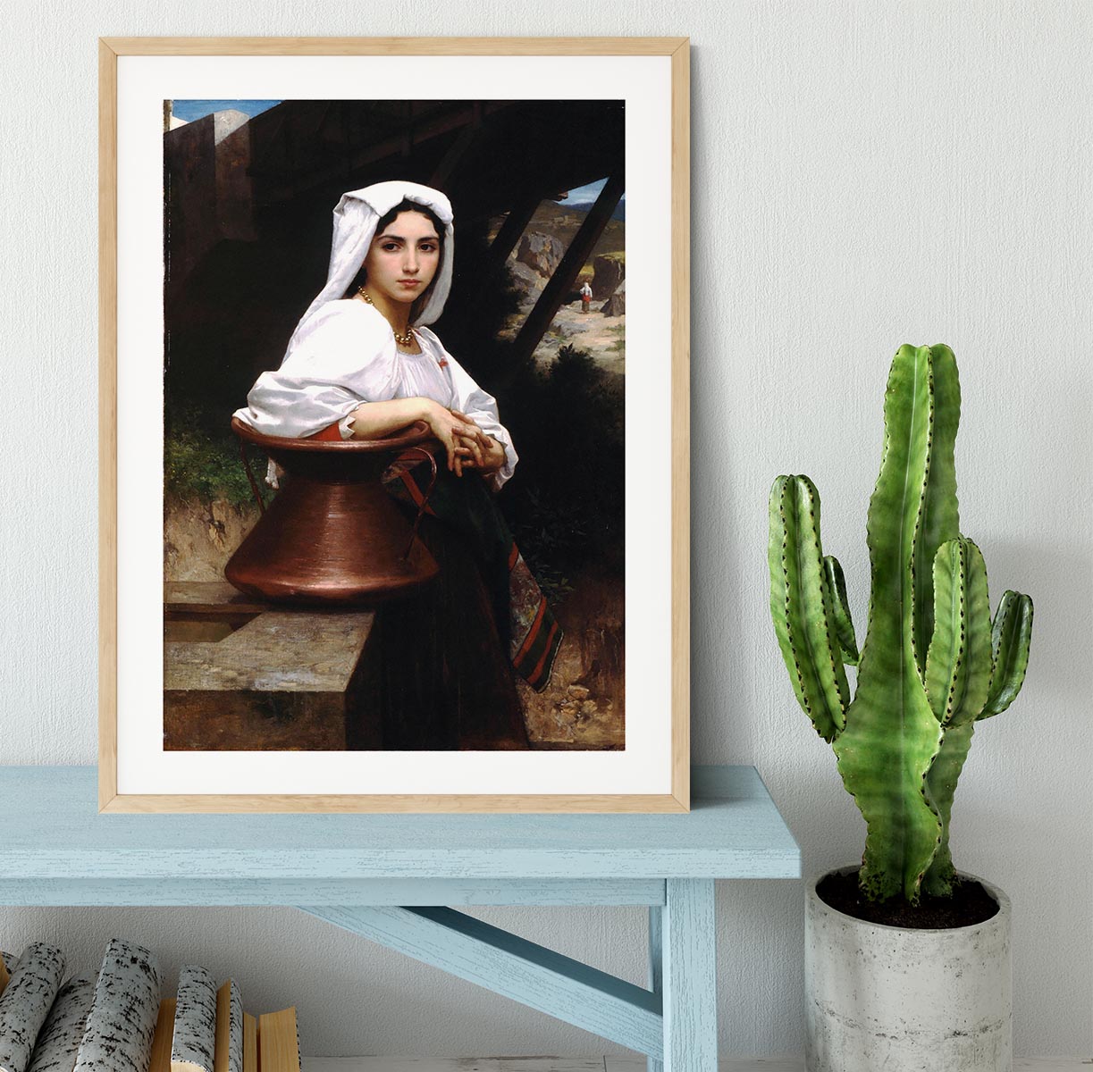 Italian Girl Drawing Water By Bouguereau Framed Print - Canvas Art Rocks - 3