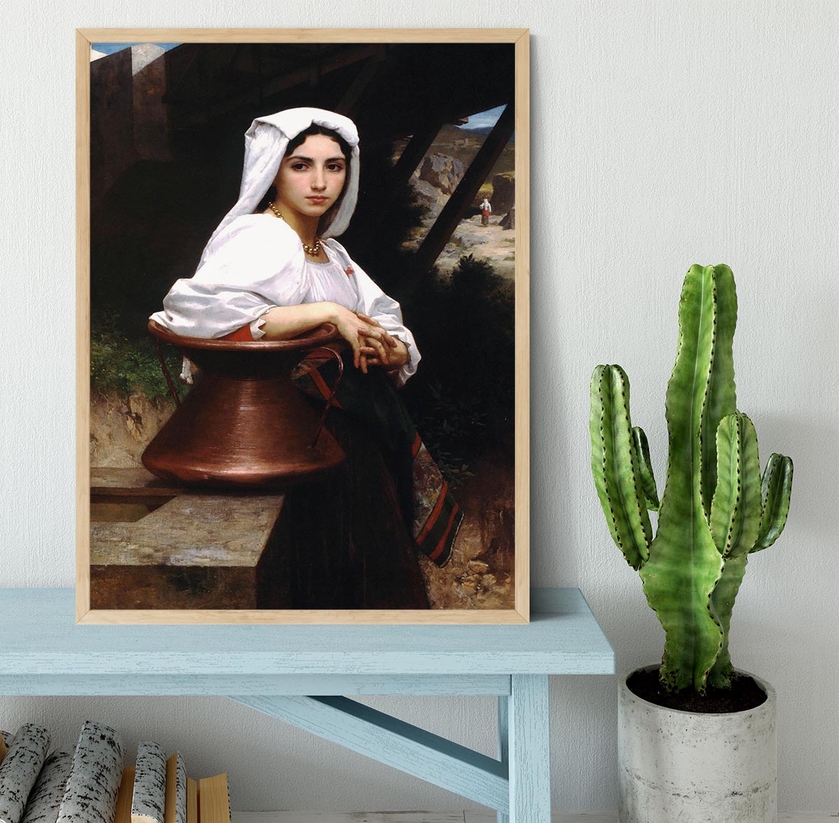 Italian Girl Drawing Water By Bouguereau Framed Print - Canvas Art Rocks - 4