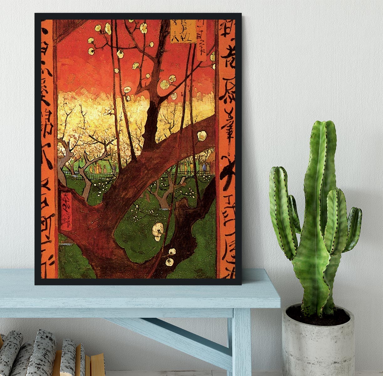 Japonaiserie Flowering Plum Tree after Hiroshige by Van Gogh Framed Print - Canvas Art Rocks - 2