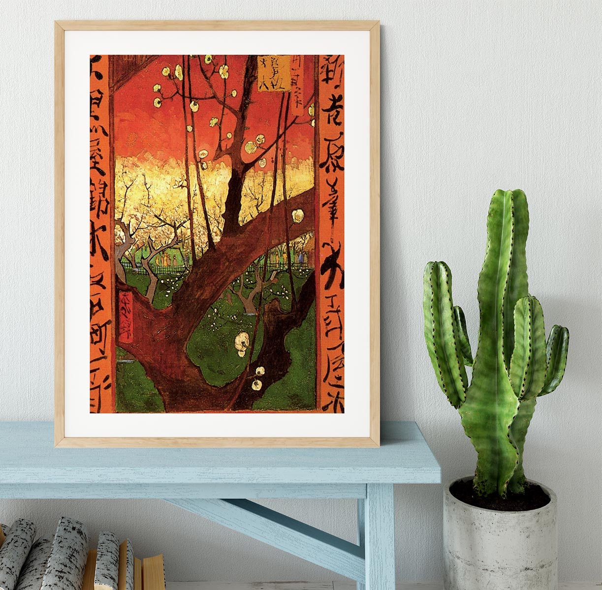Japonaiserie Flowering Plum Tree after Hiroshige by Van Gogh Framed Print - Canvas Art Rocks - 3