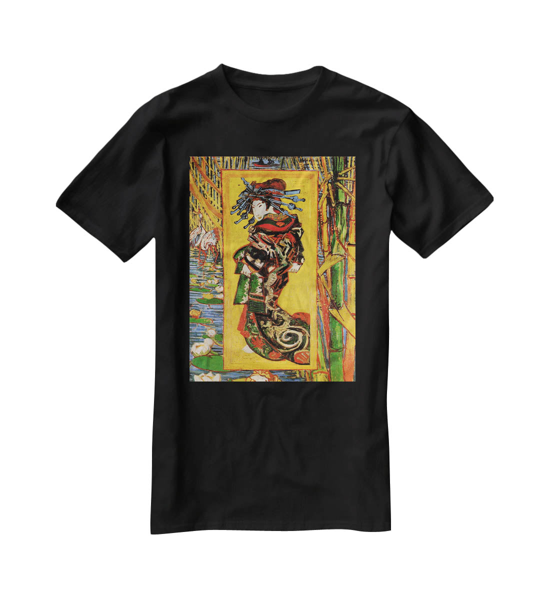 Japonaiserie Oiran after Kesa Eisen by Van Gogh T-Shirt - Canvas Art Rocks - 1